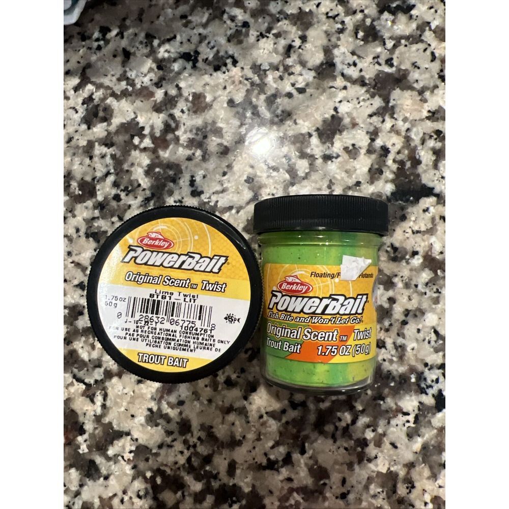 Berkley‎ Powerbait Trout Bait Attractant 1.75 oz Jar Lime Twist~FREE Shipping